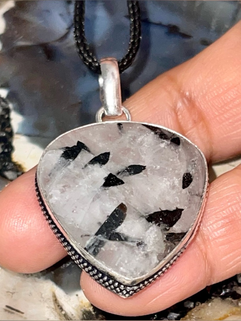 Dainty Needle- Like Rutilated Quartz Pendant 1 7/8”